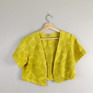 Sur Kana Women Quilted Shawl Hippie Boho Cardigan Top Shirt Cotton Green Large L